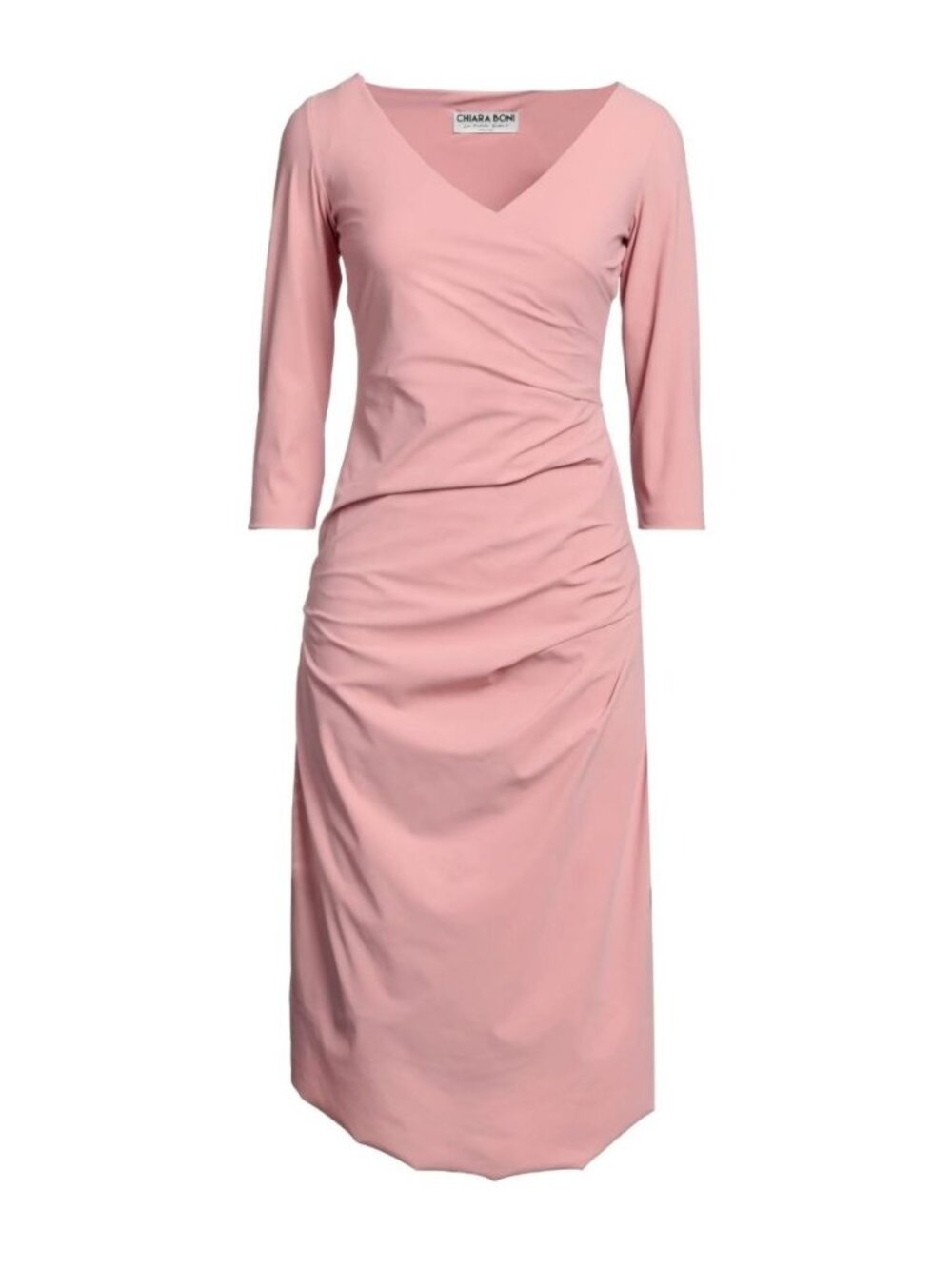 Chiara Boni La Petite Robe Rosebud Pink Surplice Midi Dress NWT Size M - Picture 2 of 10